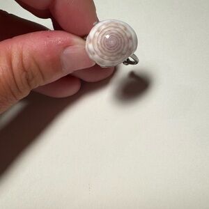 Handmade Adjustable Silver Puka Shell Ring